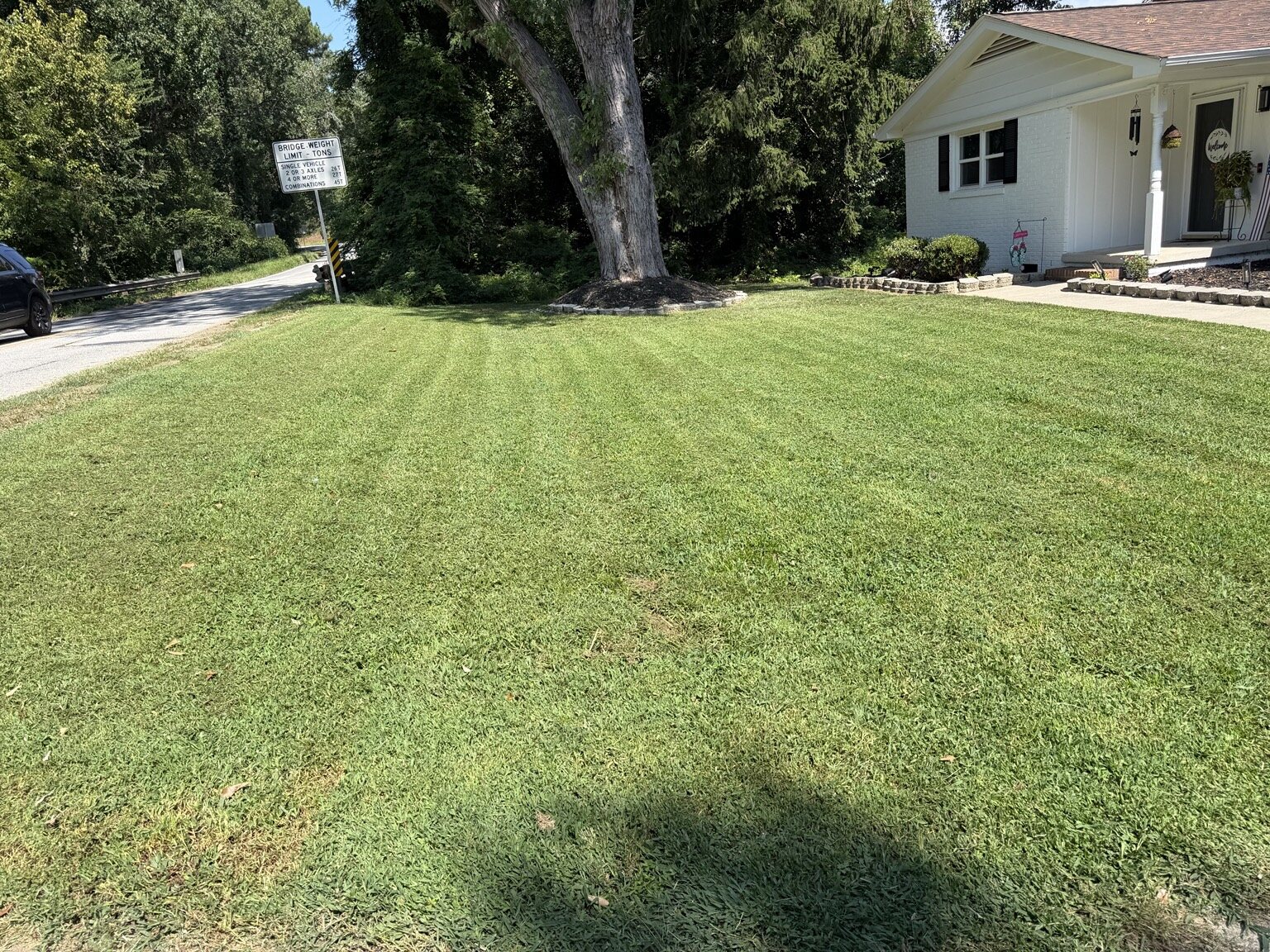 A lawn maintained by Marco Mows Best with clean mowing stripes